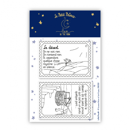 2 tampons transparents "le dÃ©sert" - Le Petit Prince