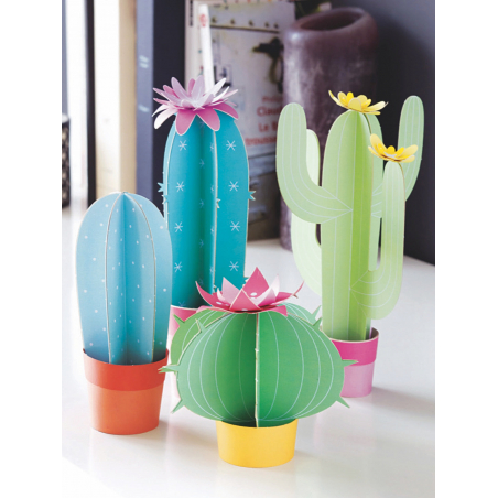Kit pour créer 4 cactus décoratifs en papier