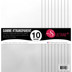 Bloque de 10 papeles Sultane - Material - Transparente - Grueso - 200g/m2