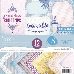 Set 12 papeles scrapbooking hygge - 250g/m2