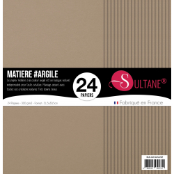 Bloque de 24 papeles Sultane - Arcilla - 250g/m2 - 31,5x30,5cm