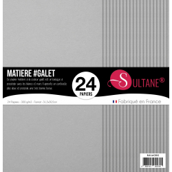 Bloque de 24 papeles Sultane - Guijarro - 250g/m2 - 31,5x30,5cm