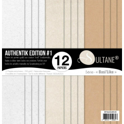 Set de 12 papiers Sultane recto/verso 30,5x30,5 cm - 250 g/m2 - Authentik édition 1